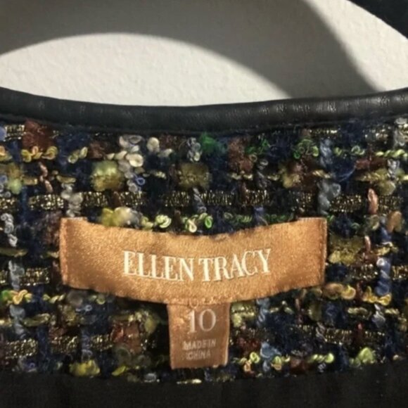 Tweed Jacket with Faux Leather Trim - Picture 2 of 6